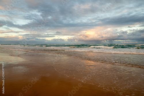 Sunset at Surfers Paradise Beach in Gold Coast, Australia