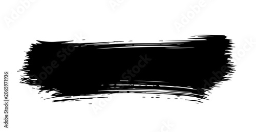 Black Ink Brush Stroke Abstract Background Element.