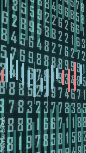 Digital Fintech Interface with Stock Market Data Streams, Trading Charts, Price Indicators and Investment Analytics Overview
