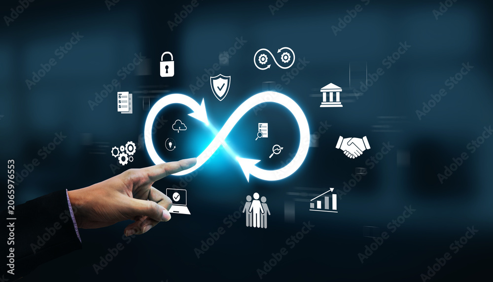 Fototapeta premium The infinity concept represents limitless innovation, creative growth, and embracing endless business opportunities for future advancement. Vouch