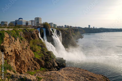 Duden Waterfall is a natural attraction of Antalya. The lower cascade of the waterfall in the Lara area	