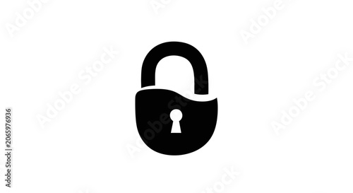 Simple black padlock icon on white.