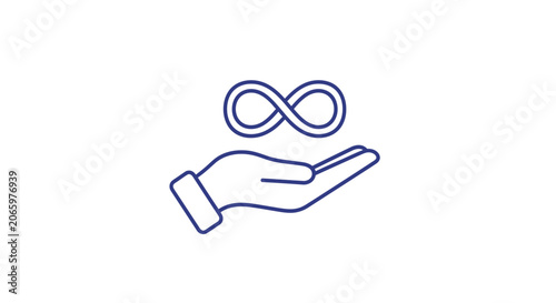 hand holding infinity symbol.