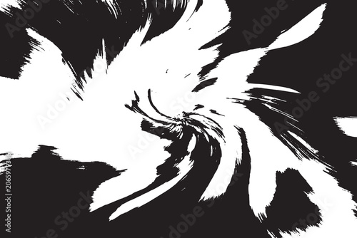 Zoom effect background with black lines on white canvas.