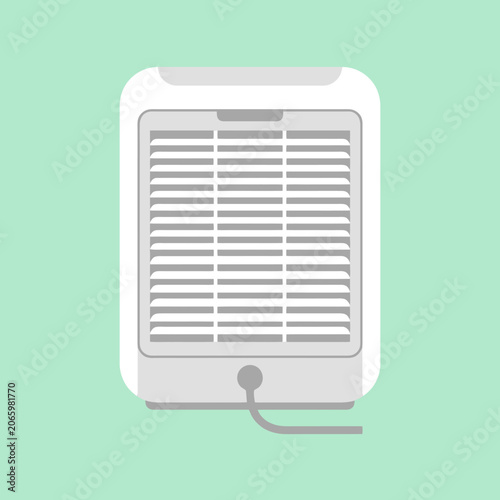 Tableau sur toile A modern white portable air cooling unit on a green background
