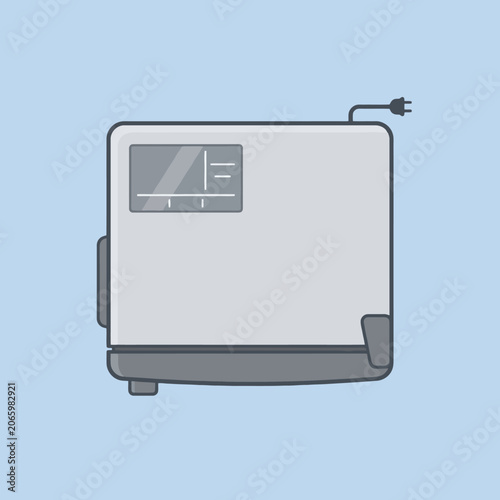 A flat vector illustration of a medical oxygen concentrator