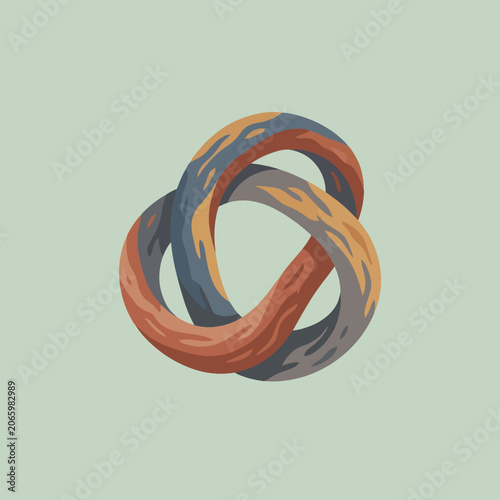 An abstract illustration of a continuous three dimensional loop shape