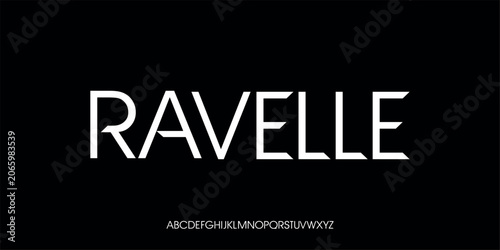 Foto Vector illustration of sleek and elegant geometric sans-serif font design with c
