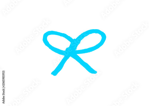 Foto Blue hand drawn bow ribbon decoration with decoration celebration illustration i