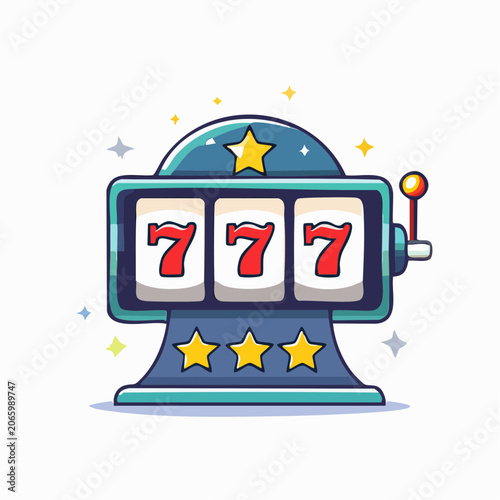 Lucky Seven Slot Machine Illustration