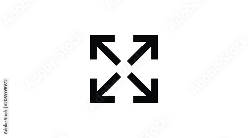 A graphic symbol with four arrows pointing outwards from a central point.