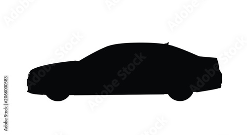 A black silhouette of a sedan car is shown against a white background.