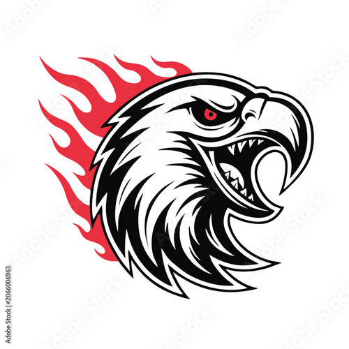 Highly detailed eagle mascot head