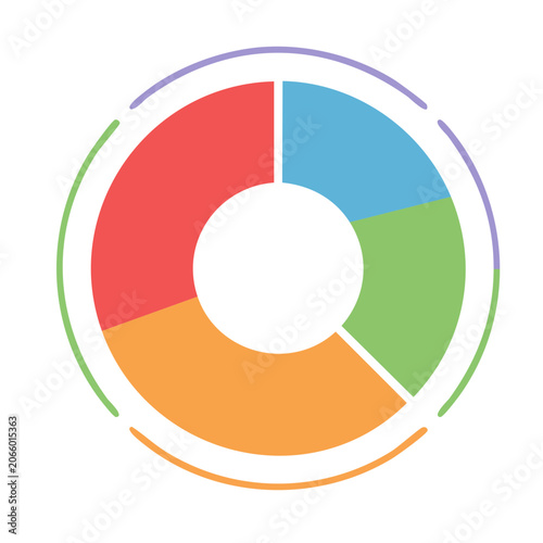 Colorful donut chart icon with segments