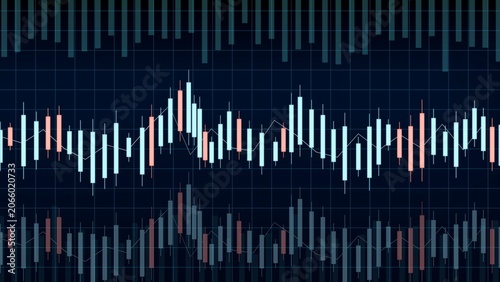 Futuristic Fintech Interface with Blue Background, Stock Market Data Feeds and Investment Analytics Dashboard
