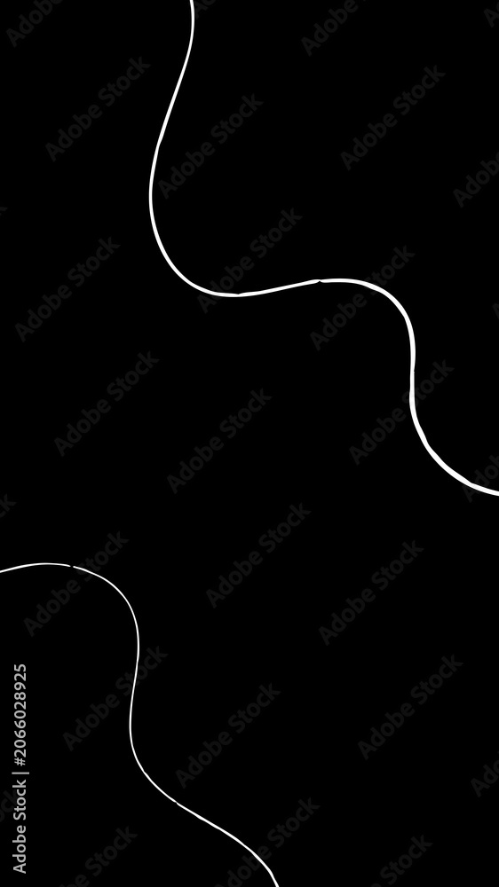 Obraz premium Abstract black vertical wallpaper with minimal white curved fluid lines