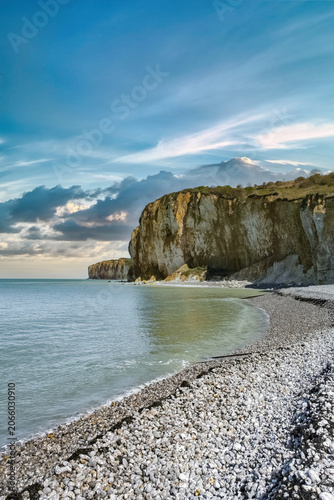 Saint-Pierre-en-Port, on the Cote d’Albatre in Normandy, the beach
