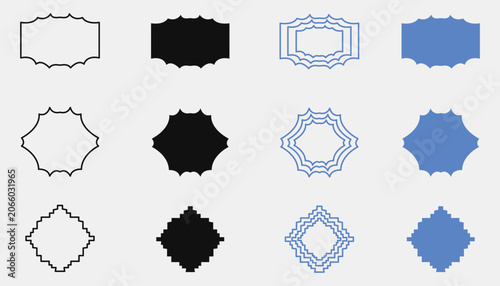 Canvas Print Vintage Decorative Frames and Islamic Label Vector Set