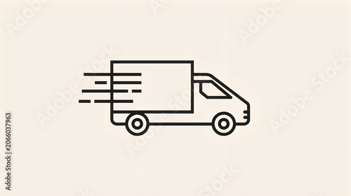 Fast Shipping Truck Icon with Motion Lines