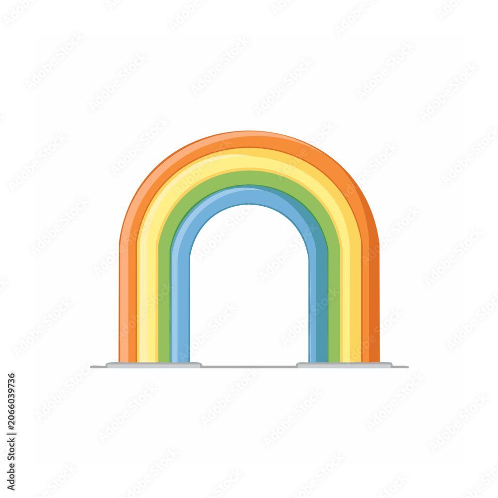 Fototapeta premium Flat design rainbow arch with white background