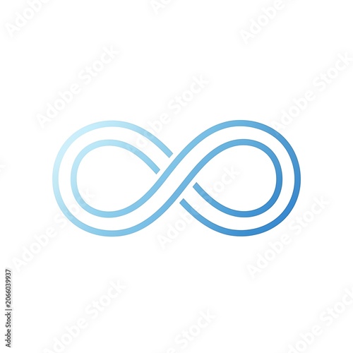 Abstract blue infinity symbol design graphic.