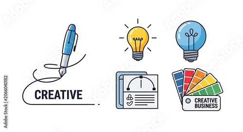 Creative business idea lightbulb innovation concept.