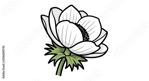 Elegant black and white floral illustration design.