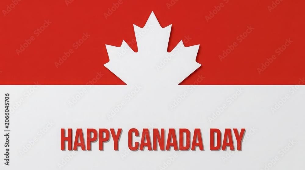 Fototapeta premium Happy canada day celebration with maple leaf flag