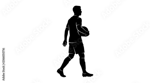 Man walking with basketball silhouette
