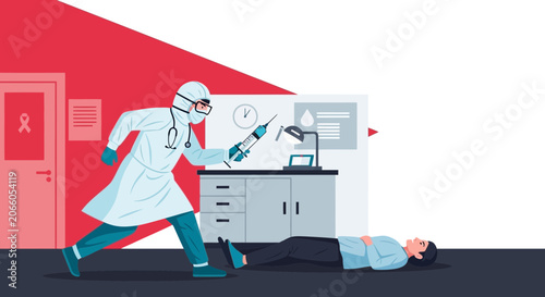 Medical Professional Administering Injection Treatment to Patient for Health Improvement