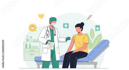 Medical Professional Administering The Vaccine Injection Illustrated For Health Protection