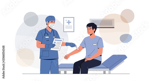 Medical Professional Administering Treatment and Care to Patient at The Clinical Practice