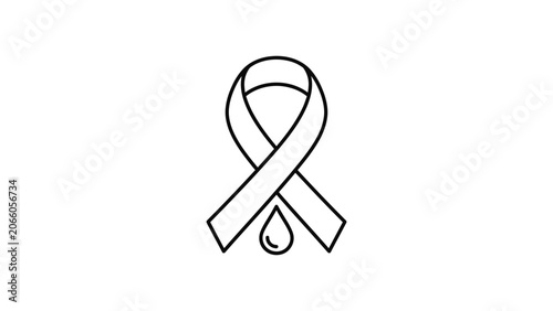 A simple black awareness ribbon symbol.
