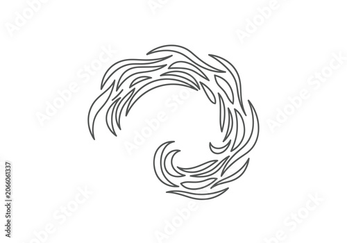 Flame Circle Design Element Icon.