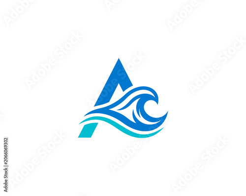 Wave letter A logo