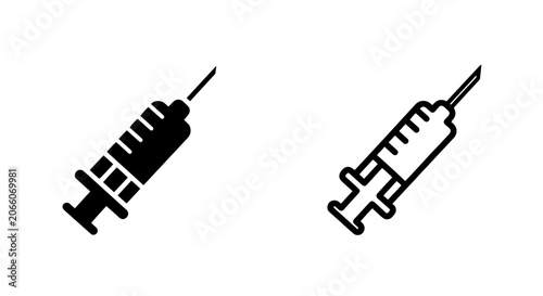 Hypodermic injection syringe icon set with injection hypodermic healthcare