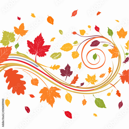 Autumn Leaves Swirl Design