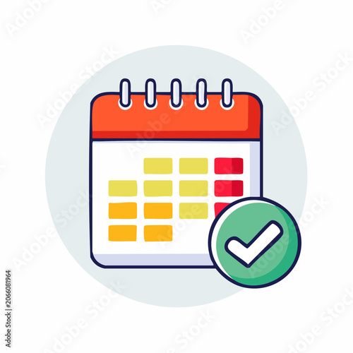 Calendar with Checkmark Icon