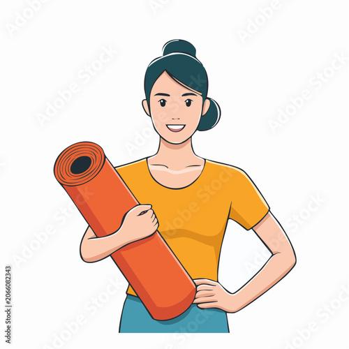 Woman Holding Yoga Mat