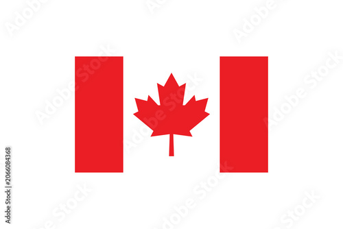 Canadian Flag With Red Maple Leaf On White Field Symbolizing Canada And National Pride