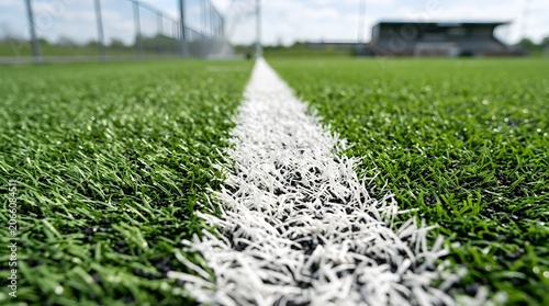 Artificial Turf Soccer Field Green Grass White Line