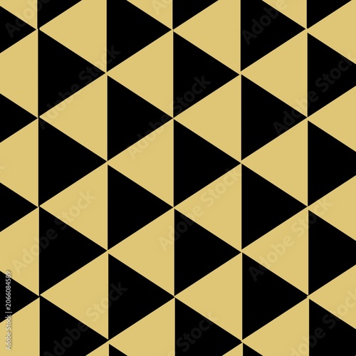 Black and Gold Triangle seamless pattern