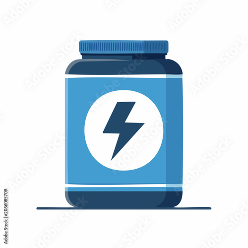 Supplement Container with Lightning Bolt Icon