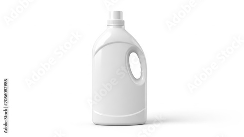 White plastic laundry detergent bottle
