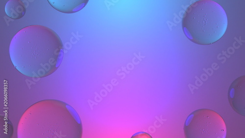 Vibrant Neon Pink and Purple 3D Bubble Background