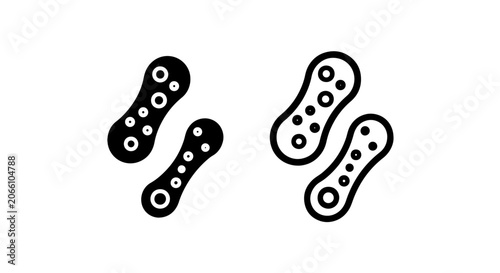 Photos Bacterial cell colony microorganism icon set with bacteria pathogen infection