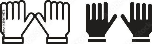 Obraz na plátne Gloves icon for web. Thin outline icons pack. Vector illustration