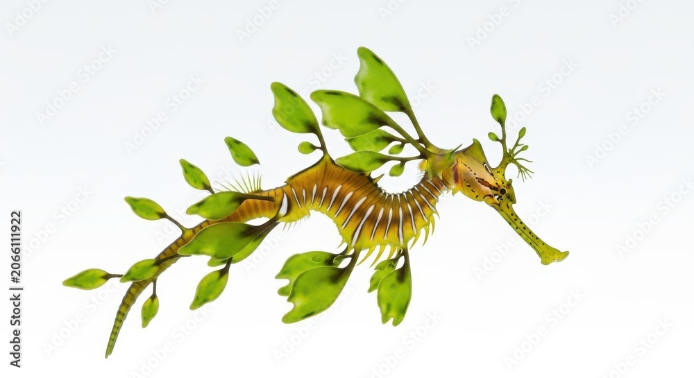 Obraz premium Leafy seadragon isolated on white background