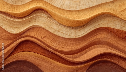Wood Grain Waves Texture: A captivating abstract image showcasing the natural beauty of wood grain, sculpted into flowing, wave-like patterns. The warm.