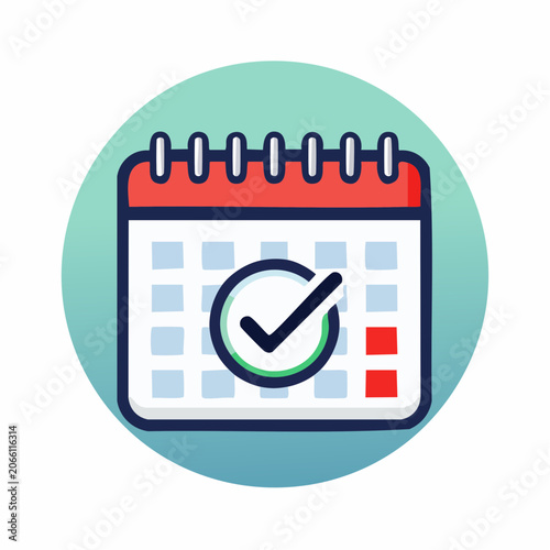 Calendar with Checkmark Icon